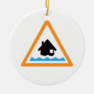 Ornamento De Cerâmica Símbolo de Alerta de Inundação