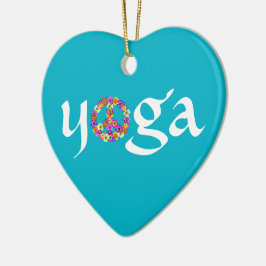 Ornamento De Cerâmica Símbolo de Paz de Yoga Floral