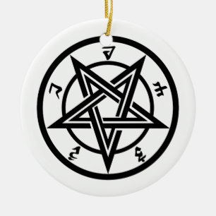 Ornamento De Cerâmica Símbolo de pentagrama clássico
