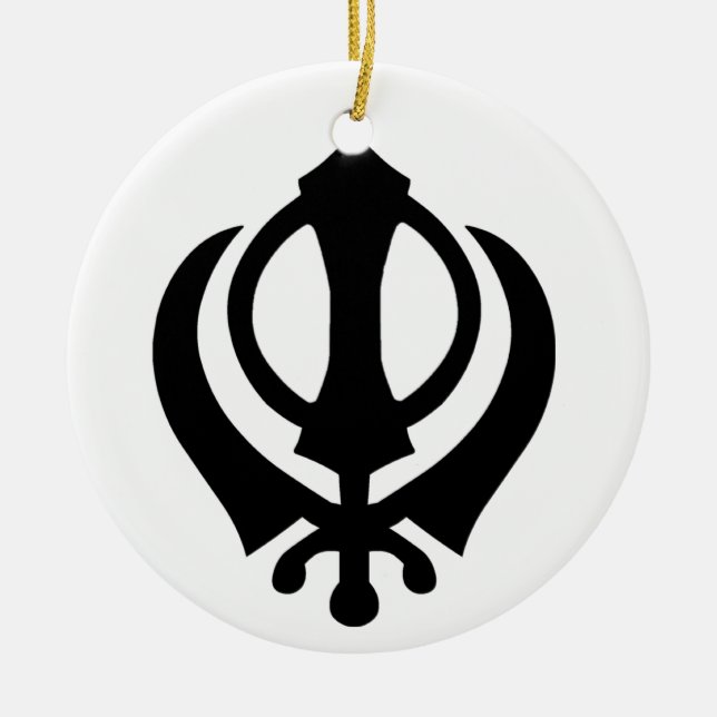Ornamento De Cerâmica Símbolo do sikh de Khanda (Frente)