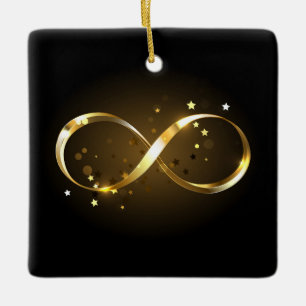 Ornamento De Cerâmica Símbolo Infinity do ouro
