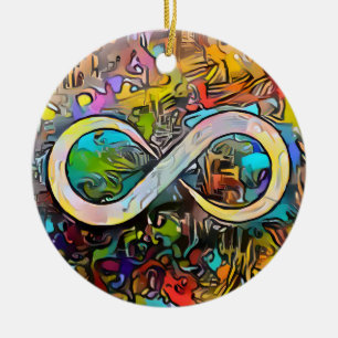 Ornamento De Cerâmica Símbolo Infinity    Neurodiversidade de Sensibili