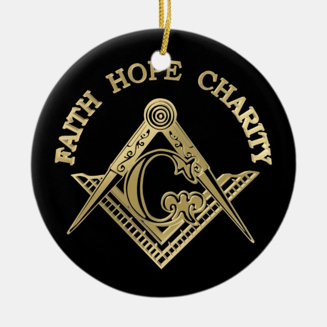 Ornamento De Cerâmica Símbolo maçônico (Frente)