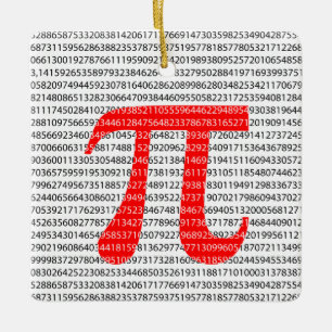 Ornamento De Cerâmica Símbolo matemático original de número vermelho 