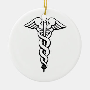 Ornamento De Cerâmica Símbolo médico de Caduceus