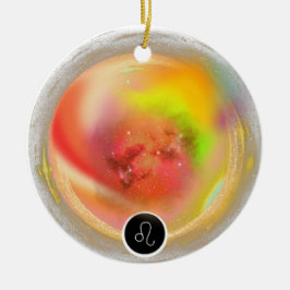 Ornamento De Cerâmica Símbolo Moderno Zodiac Cotação Leo | Elemento Fogo