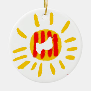 Ornamento De Cerâmica Símbolo Patriótico, sol da liberdade da Catalunha