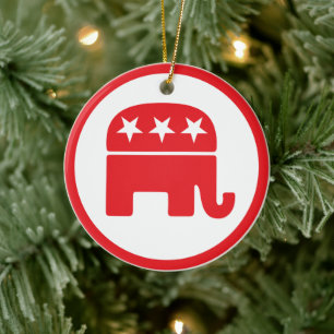 Ornamento De Cerâmica Símbolo Político do Partido Republicano (Elefante)