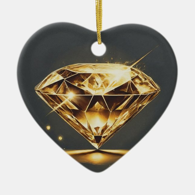 Ornamento De Cerâmica Símbolo radiante de amor e alegria (Frente)