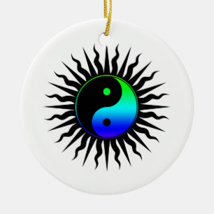 Ornamento De Cerâmica Símbolo Yin Yang