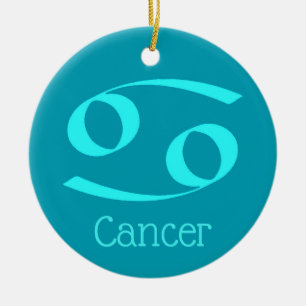 Ornamento De Cerâmica Símbolo Zodiac do Sinal cancer Sun