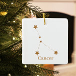 Ornamento De Cerâmica Símbolo Zodiac Moderno - Cancer Dourado | Água Ele<br><div class="desc">Símbolo Zodiac Moderno - Cancer Dourado | Água Elementar</div>