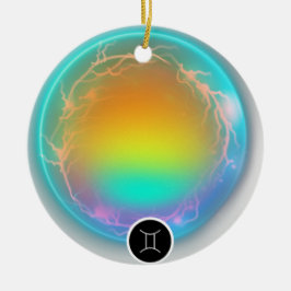 Ornamento De Cerâmica Símbolo Zodiac Moderno Gemini Cita Elemento Ar