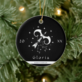 Ornamento De Cerâmica Símbolo Zodíaco Símbolo Horoscópio Sagitário Nome 