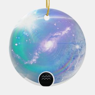 Ornamento De Cerâmica Símbolo Zodiano Moderno Aquarius Citar Elemento de