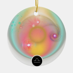 Ornamento De Cerâmica Símbolo Zodiano Moderno Libra Cita Elemento Aéreo