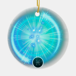 Ornamento De Cerâmica Símbolo Zodiano Moderno Peixes Citar Elemento Água