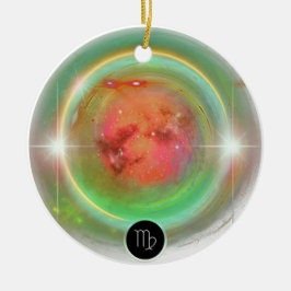 Ornamento De Cerâmica Símbolo Zodiano Moderno Virgo Citação Elemento da