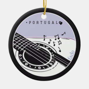 Ornamento De Cerâmica Símbolos de Portugal - FADO