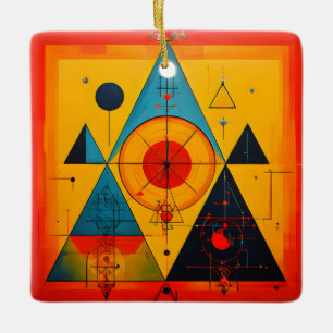 Ornamento De Cerâmica Símbolos Geométricos Abstrato nº 01