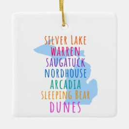 Ornamento De Cerâmica Simple Michigan Sleeping Bears Dunes Ornament