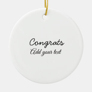 Ornamento De Cerâmica Simple minimal congratulations graduation add your