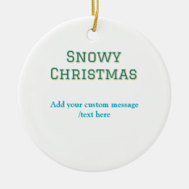 Ornamento De Cerâmica Simple minimal green happy holidays Christmas 