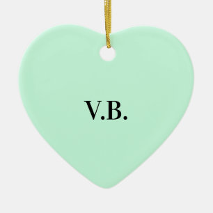 Ornamento De Cerâmica Simple solid color add name text monogram