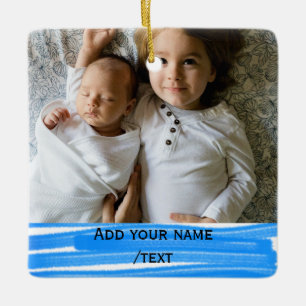 Ornamento De Cerâmica simples adicionar o texto da sua foto textura de e