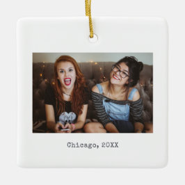 Ornamento De Cerâmica Simples e Branco - Natal