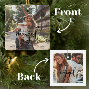 Ornamento De Cerâmica Simples Fotos Modernas 2 Nosso Primeiro Natal Envo