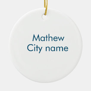 Ornamento De Cerâmica simples letra inicial monograma adicionar sua letr