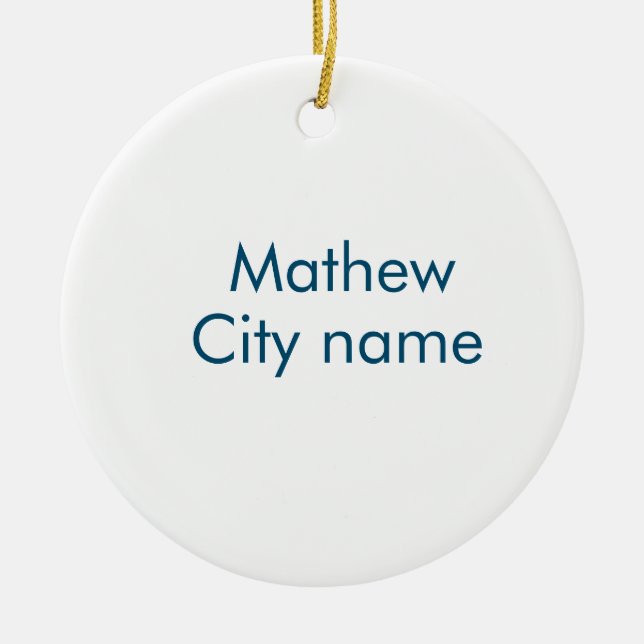 Ornamento De Cerâmica simples letra inicial monograma adicionar sua letr (Frente)