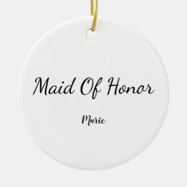 Ornamento De Cerâmica SIMPLES MINIMAL adicione seu nome bridesmaid perso