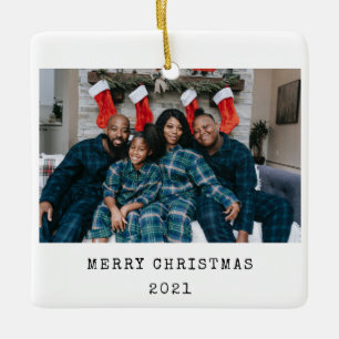 Ornamento De Cerâmica Simples Minimalista Feliz Natal 2 Foto