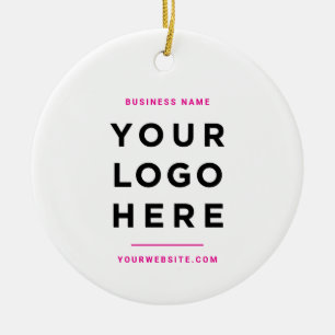 Ornamento De Cerâmica Simples Minimalista Logotipo Comercial Personali