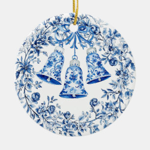 Ornamento De Cerâmica Sinais de Coroa Branca Personalizados Chinoiserie