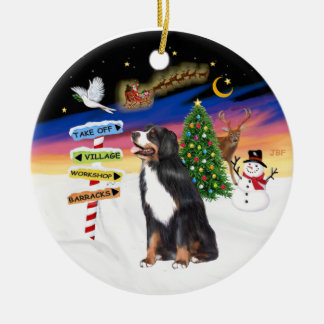Ornamento De Cerâmica Sinais Xmas - Cão de Montanha Bernês