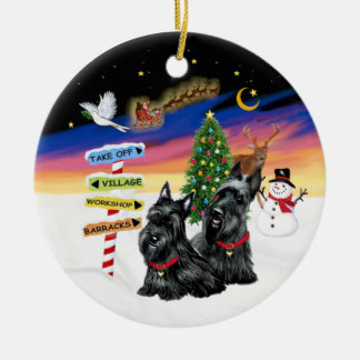Ornamento De Cerâmica Sinais Xmas - Dois Terristas Escoceses