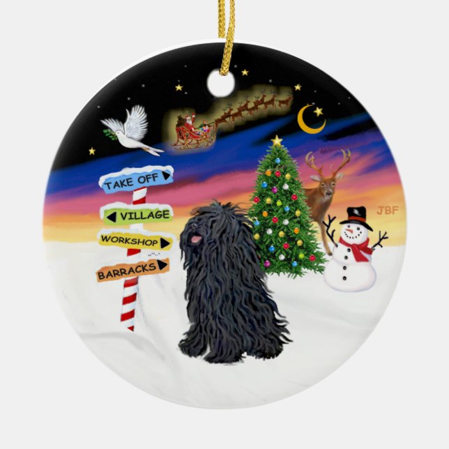 Ornamento De Cerâmica Sinais Xmas - Puli (Frente)
