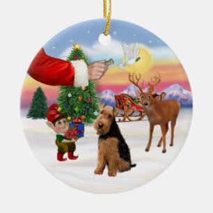 Ornamento De Cerâmica Sinais Xmas - Welsh Terrier