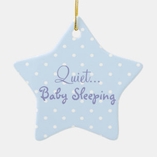Ornamento De Cerâmica Sinal azul da porta do sono do bebé