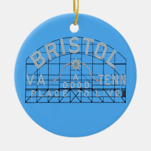 Ornamento De Cerâmica Sinal Bristol Azul
