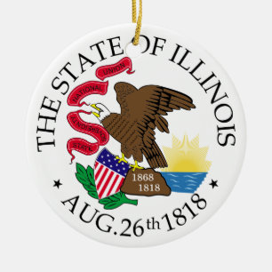 Ornamento De Cerâmica Sinal de Illinois