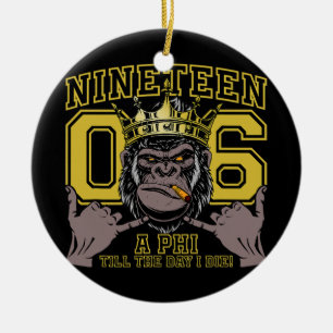 Ornamento De Cerâmica Sinal de Mão Alfa Africano 1906 Fraternidade Ape