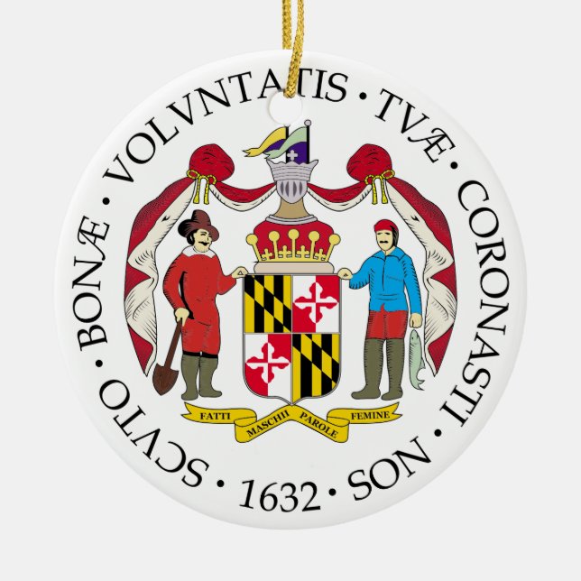 Ornamento De Cerâmica Sinal de Maryland (Frente)