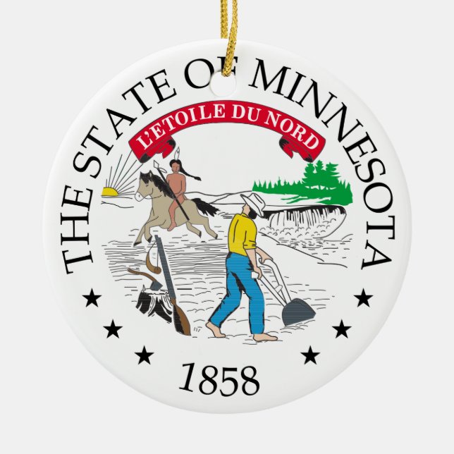 Ornamento De Cerâmica Sinal de Minnesota (Frente)