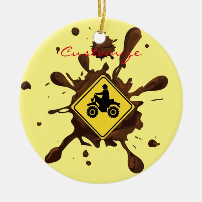 Ornamento De Cerâmica Sinal de Muda ATV Thunder_Cove (Frente)