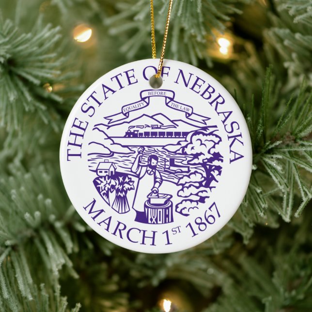 Ornamento De Cerâmica sinal de Nebraska (Árvore)