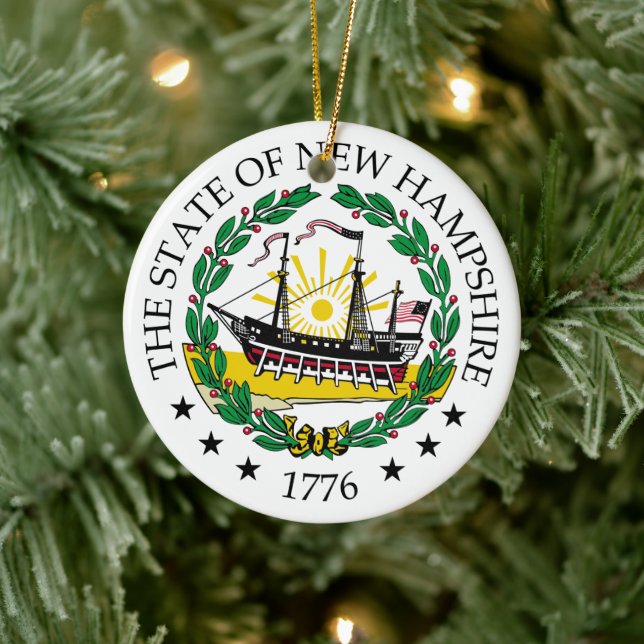 Ornamento De Cerâmica Sinal de New Hampshire (Árvore)